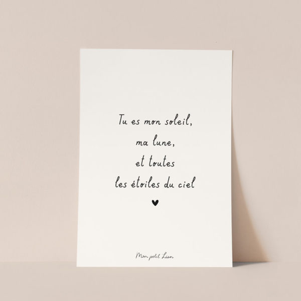 Carte A6 citation Tu es mon soleil – Image 2