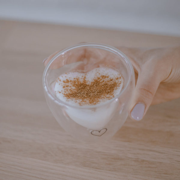 Tasse/verre à double paroi avec forme de coeur intérieur 100ml – Image 5