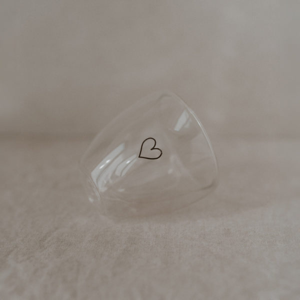 Tasse/verre à double paroi avec forme de coeur intérieur 100ml – Image 4