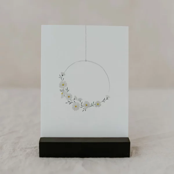 Carte postale aquarelle " couronne fleurie" – Image 2