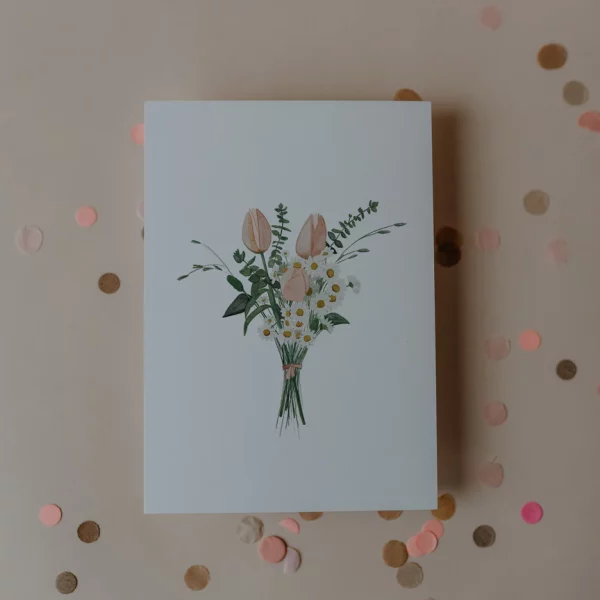 Carte postale aquarelle " Bouquet de fleurs " – Image 2