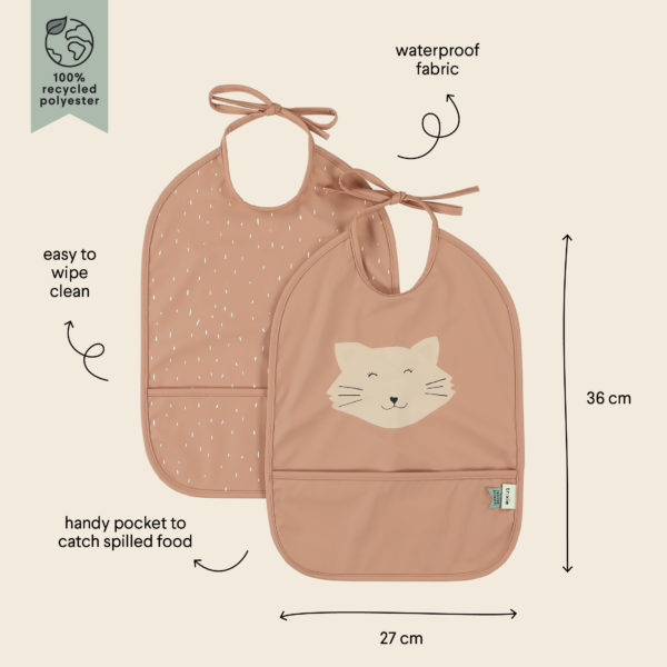 Duo de bavoirs/bavettes imperméables - Chat – Image 2