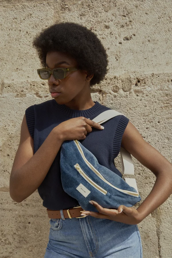 Sac banane bleu en coton synthétique - Francis – Image 2