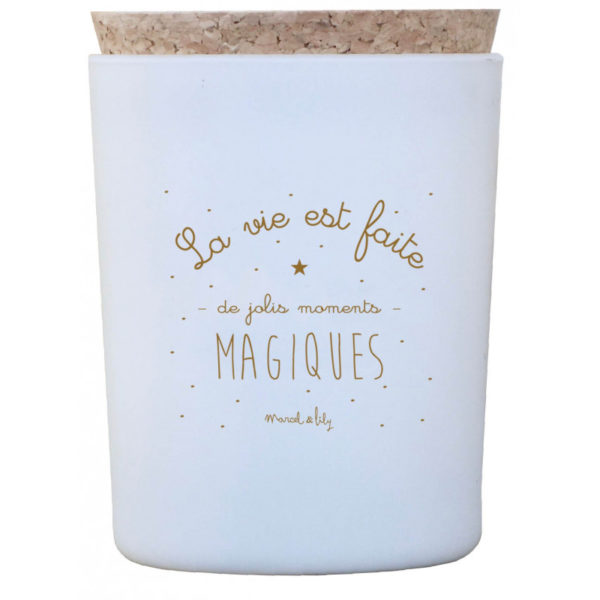 Bougie avec couvercle en liège La vie est faite de jolis moments magiques