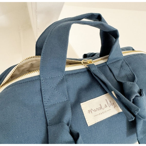 Mini sac polochon XXS en coton - Bleu pétrole – Image 2