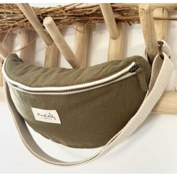 Sac banane en coton - Kaki – Image 2