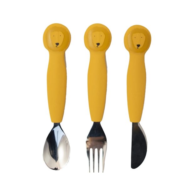 Set de couverts manche en silicone - Lion