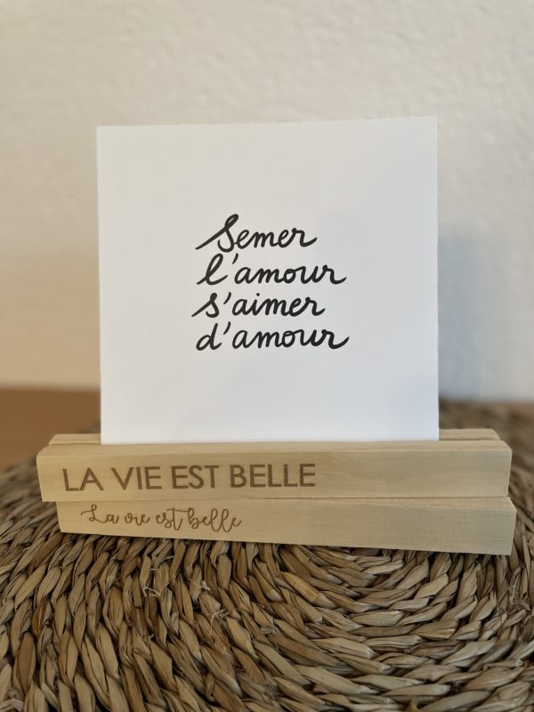 Socle en bois pour photo - La vie est belle 20 cm