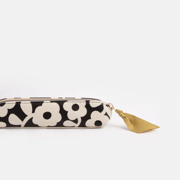 Trousse noire avec fleurs blanches – Image 4