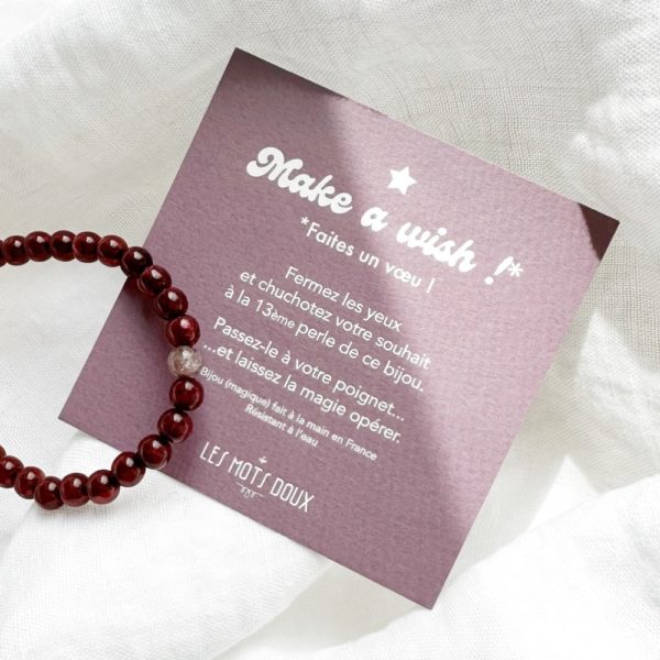 Bracelet ''Make a wish'' - couleur bordeau – Image 2