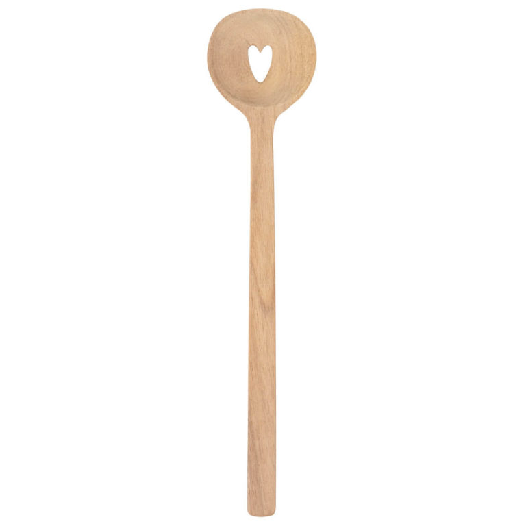 Cuillère en bois avec perforation coeur