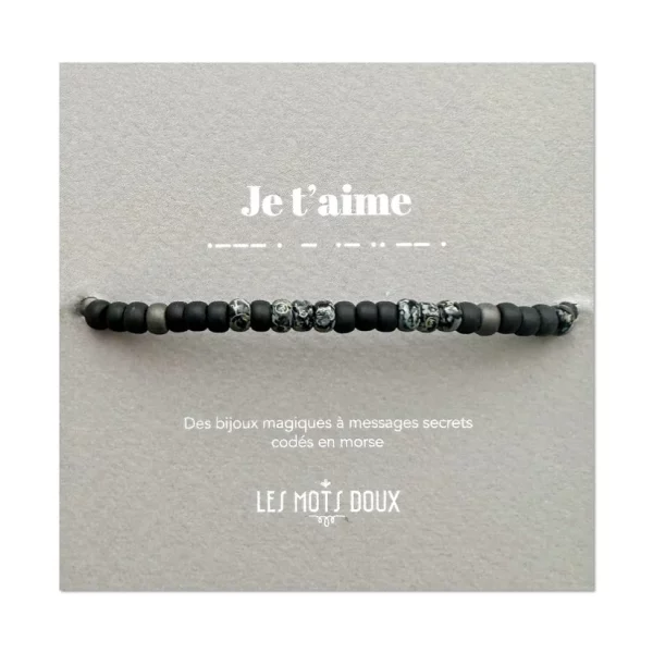 Bracelet homme code morse  ''Je t'aime'' – Image 2