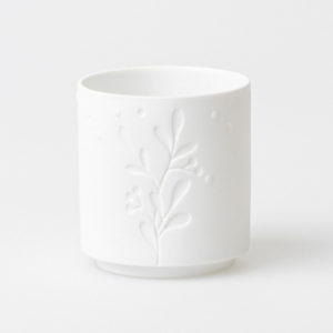 Photophore en porcelaine blanche ''Jardin des miracles''