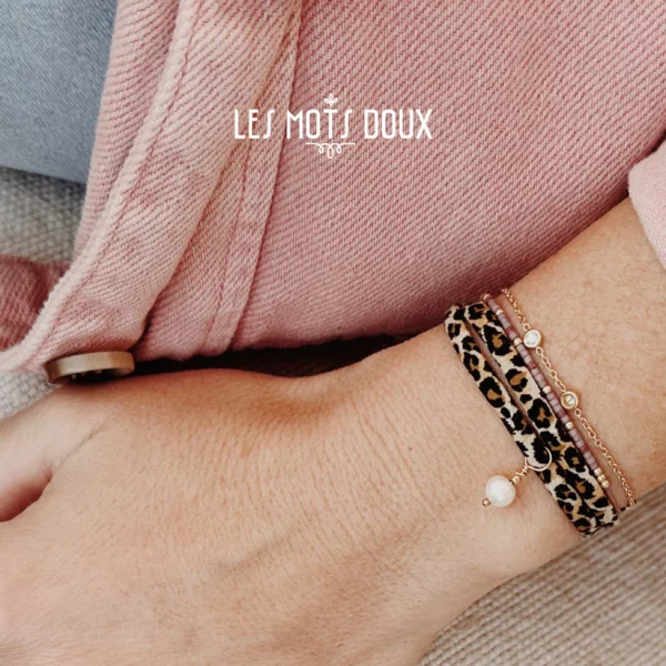 Bracelet Léopard "Tu es une perle rare" – Image 4