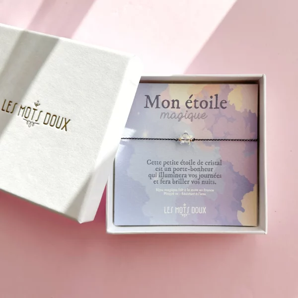 Bracelet "Mon étoile magique" - cordon marine