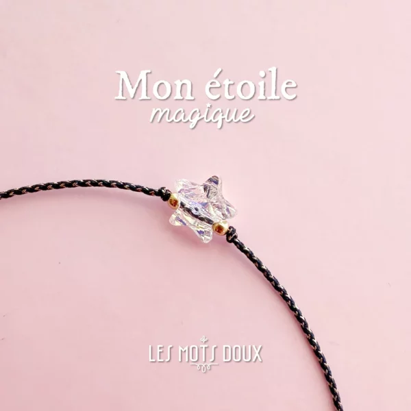 Bracelet "Mon étoile magique" - cordon marine – Image 3