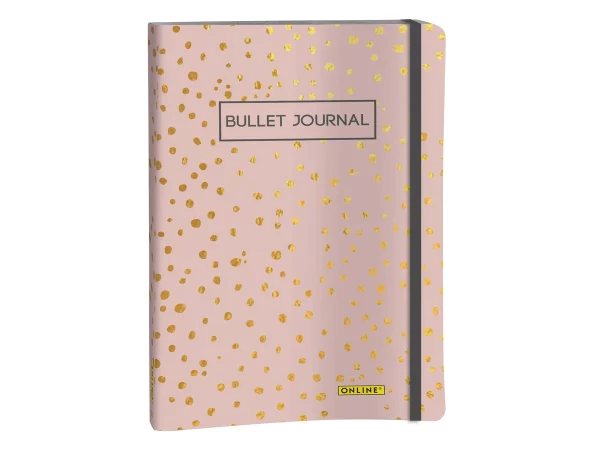 Bullet Journal "rose à gouttes dorées"