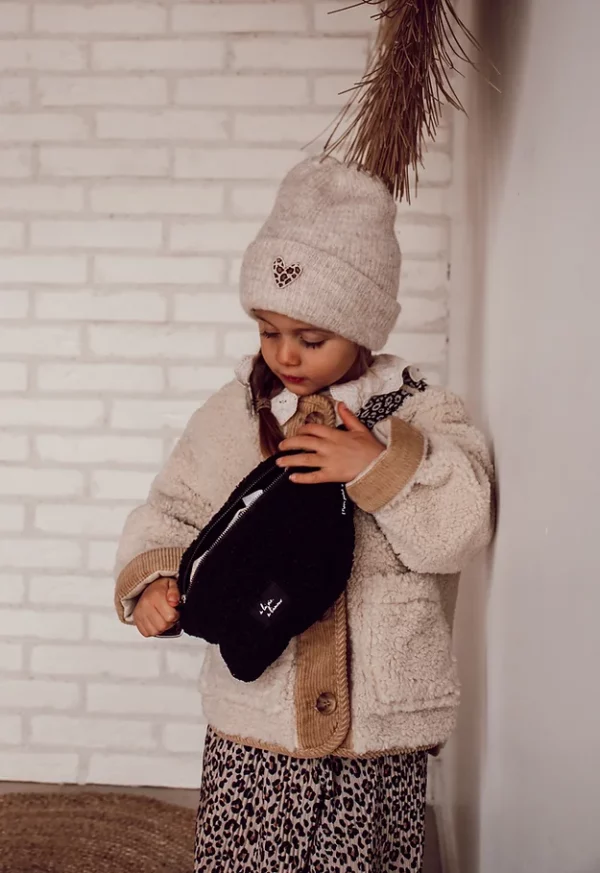 Banane noire POUR ENFANT moumoute "à la vie à l'amour" sangle léopard – Image 2