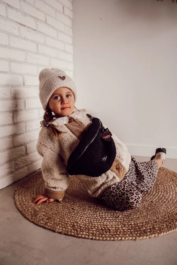 Banane noire POUR ENFANT moumoute "à la vie à l'amour" sangle léopard – Image 3