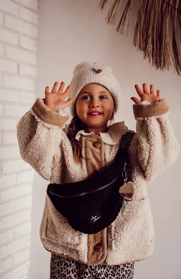 Banane enfant moumoute noire à la vie à l'amour avec sangle léopard