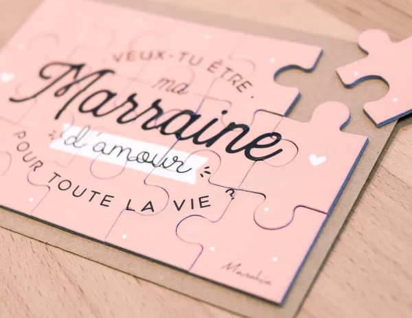 Puzzle ''Veux-tu être ma marraine d'amour pour toute la vie'' – Image 2