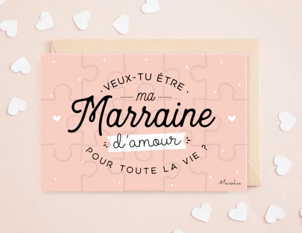 Puzzle Veux-tu être ma marraine d'amour pour toute la vie - 15 pièces