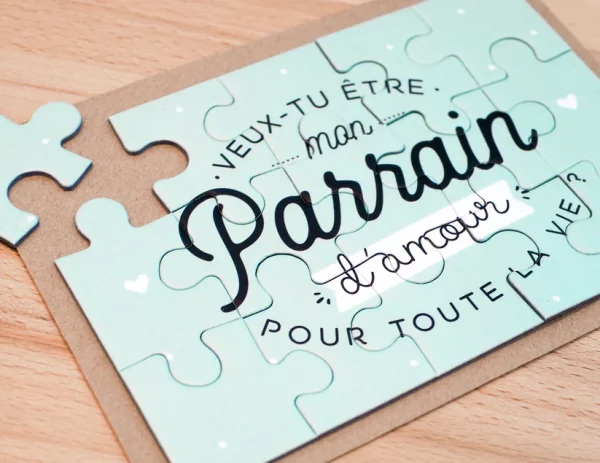 Puzzle ''Veux-tu être mon parrain d'amour pour toute la vie'' – Image 2