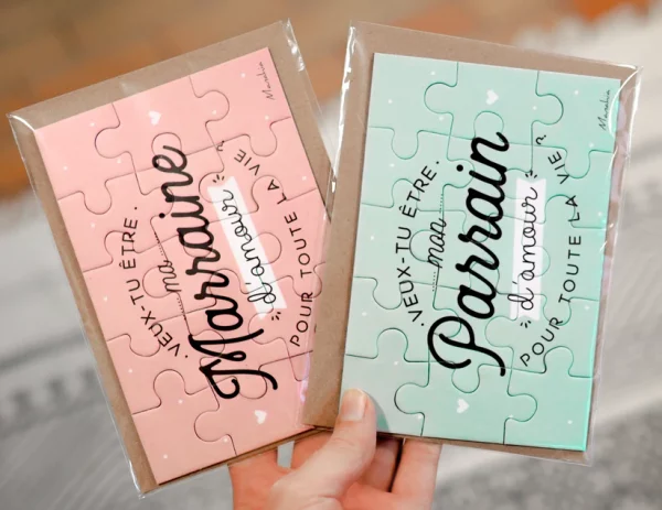 Puzzle ''Veux-tu être mon parrain d'amour pour toute la vie'' – Image 4