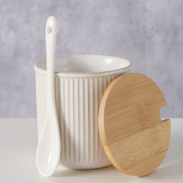 Pot avec couvercle en bois et cuillère – Image 2