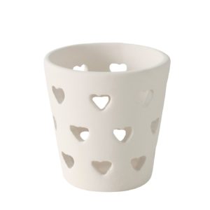 Petit photophore en porcelaine non émaillée