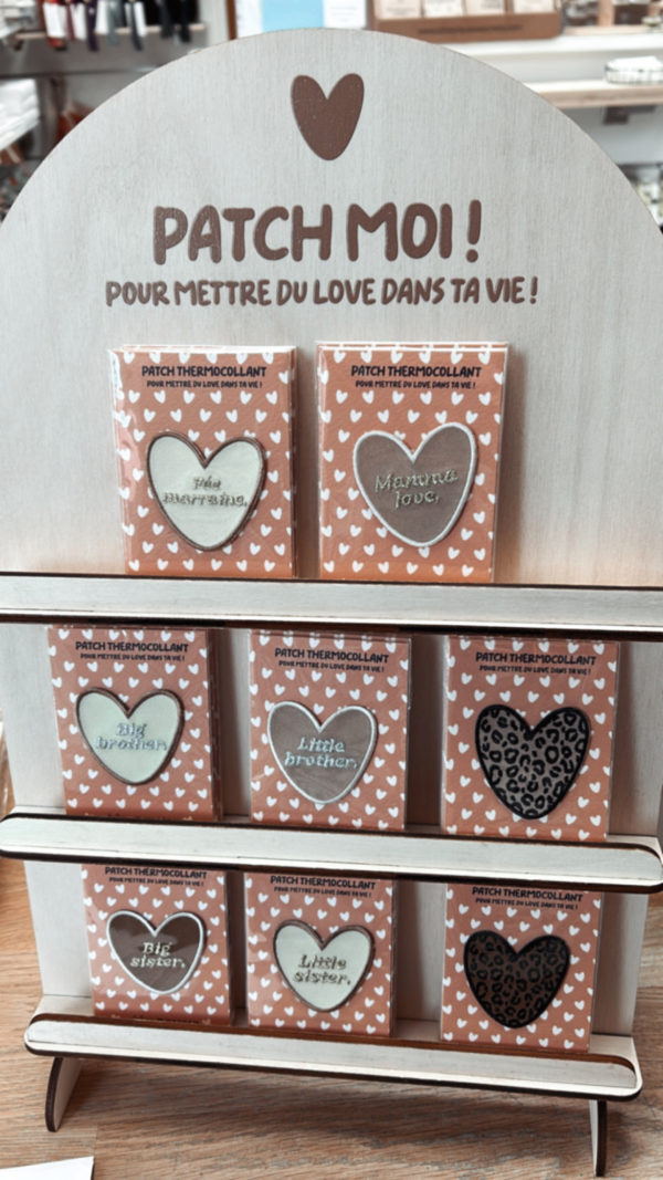 Patchs thermocollants coeurs divers slogans