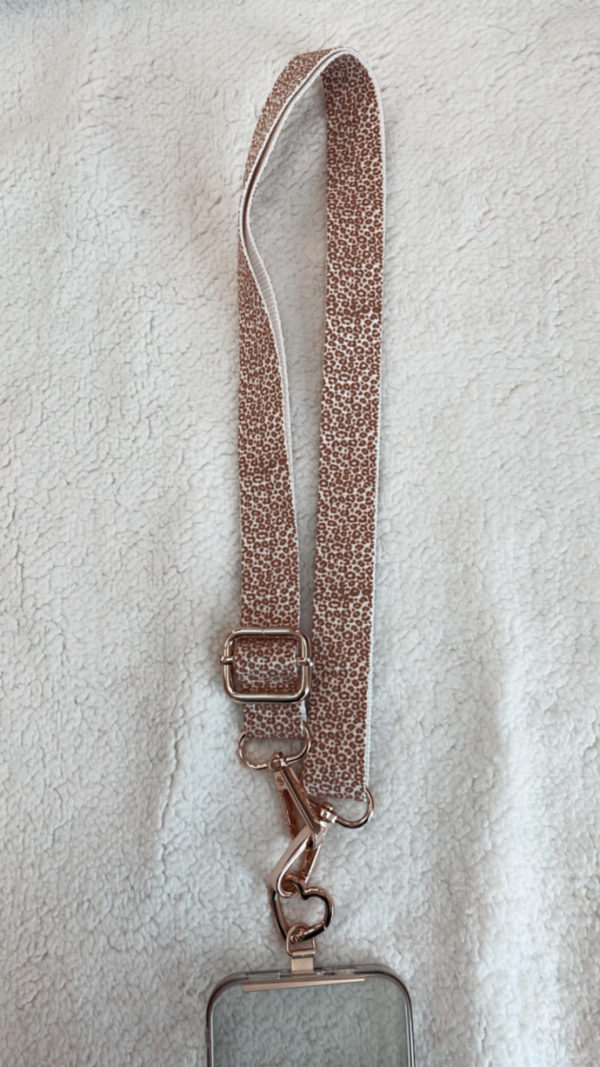 Sangle téléphone léopard marron beige