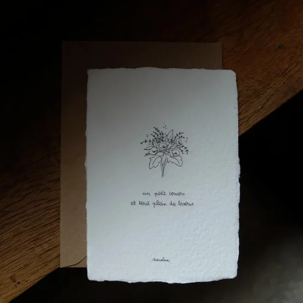Carte avec enveloppe Un petit coucou et plein de bisous