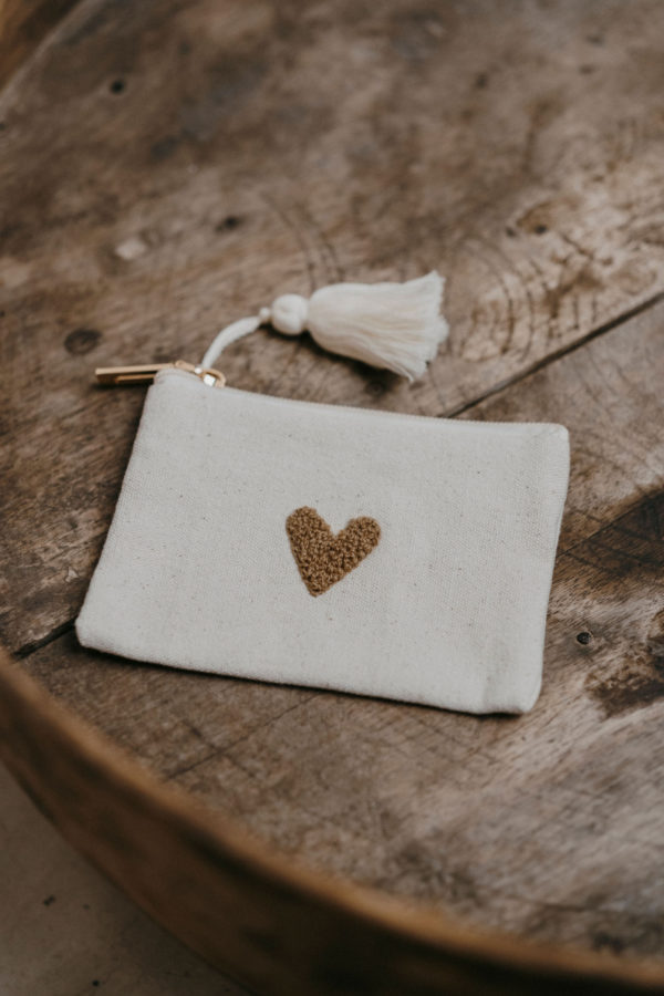 Porte-monnaie Love beige