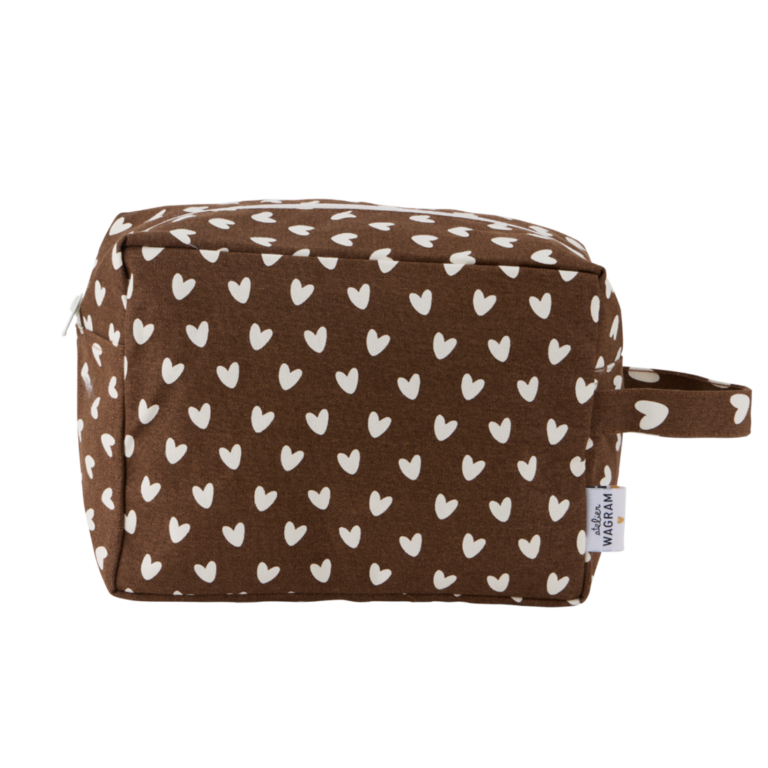 Trousse de toilette coeurs c coloris aramel