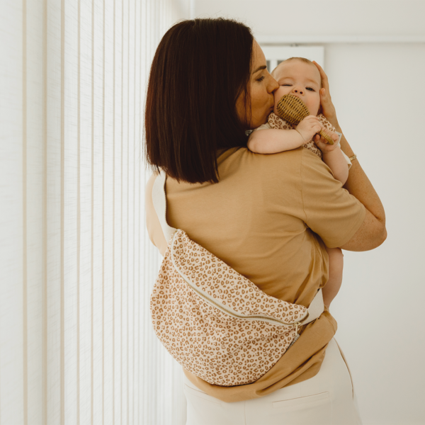 Sac banane ADULTE velours cotelé écru avec petit coeur doré – Image 4