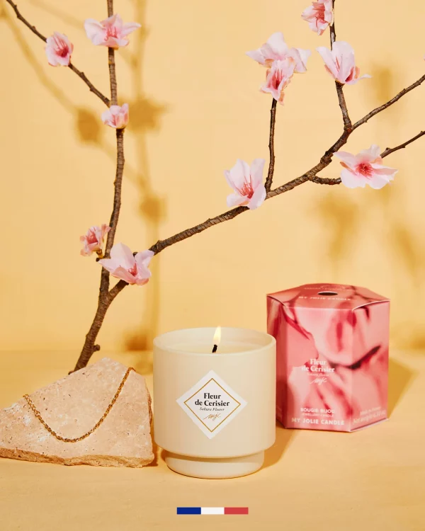 Bougie Fleur de Cerisier avec bracelet surprise – Image 2