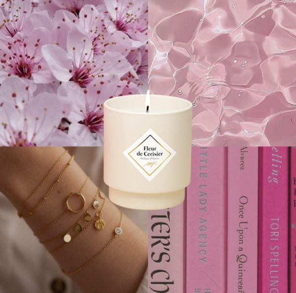 Bougie Fleur de Cerisier avec bracelet surprise