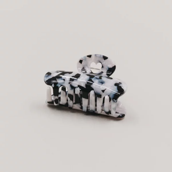 Pince à cheveux 🤍 noir & nacré - Grande – Image 2