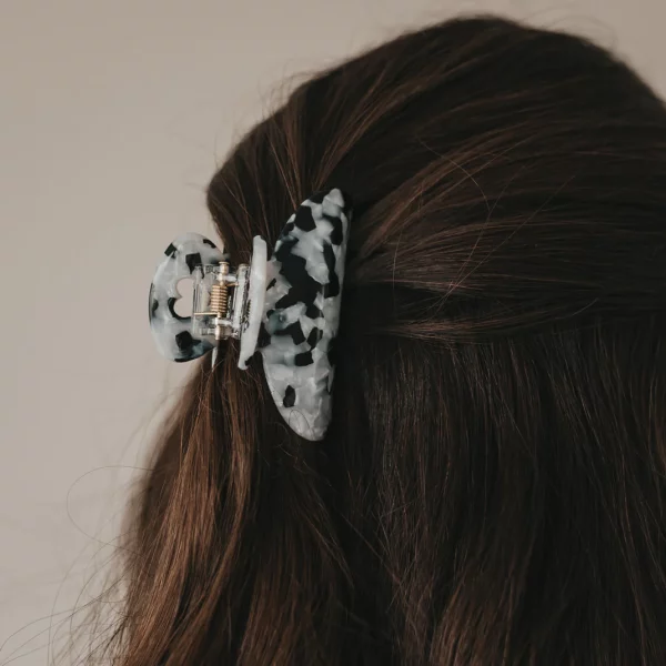 Grande pince à cheveux nacré+noir