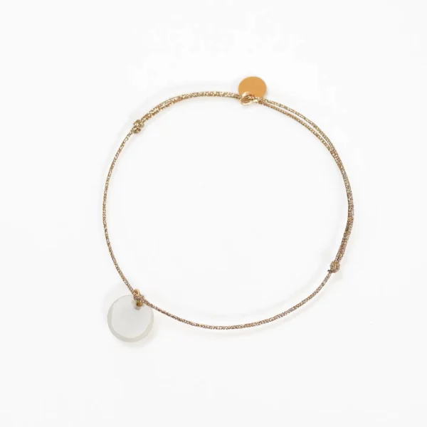 Bracelet fil doré - médaillon coeur – Image 2