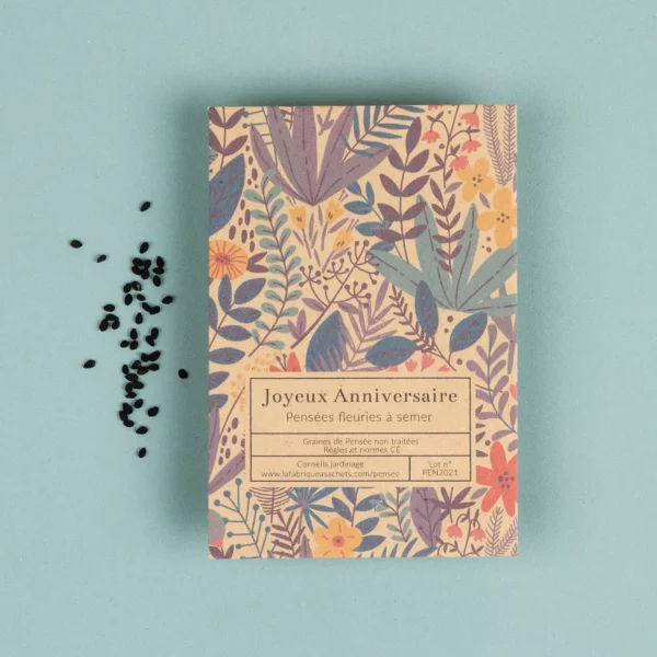 Sachet de graines de pensées - Joyeux anniversaire