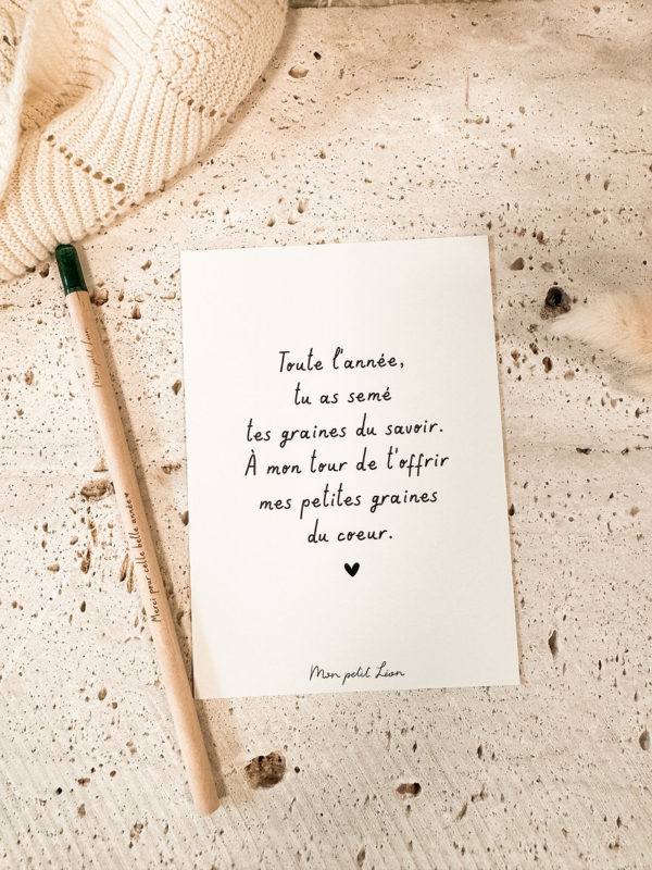 Crayon à planter + carte A6 Les graines du coeur... – Image 2