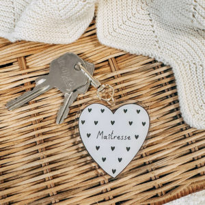 Porte-clés coeur maîtresse