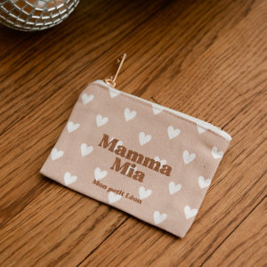 Porte-monnaie Coeur beige nude - Mamma Mia