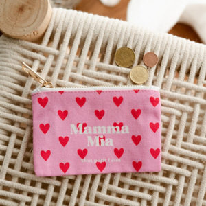 Porte-monnaie Coeur rose rouge - Mamma Mia
