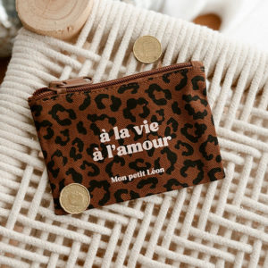 Porte-monnaie léopard marron A la vie à l'amour