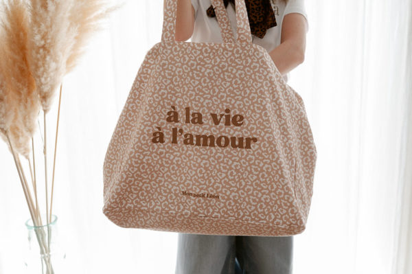 Sac cabas XXL Léopard beige nude - A la vie à l'amour – Image 2
