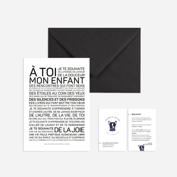 Carte postale- A toi mon enfant
