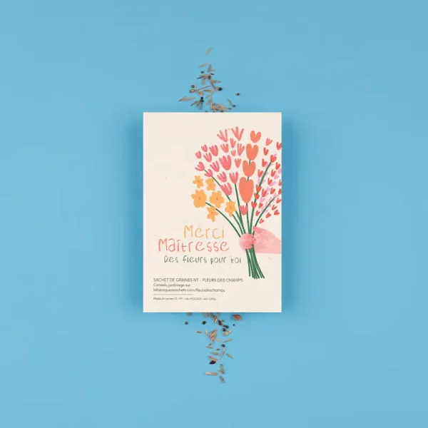 Sachet de graines de fleurs des champs - Merci Maîtresse